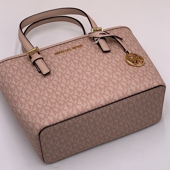 MICHAEL KORS Jet Set Travel Extra-Small Saffiano Leather Top-Zip Tote Bag BALLET - Picture 7 of 16